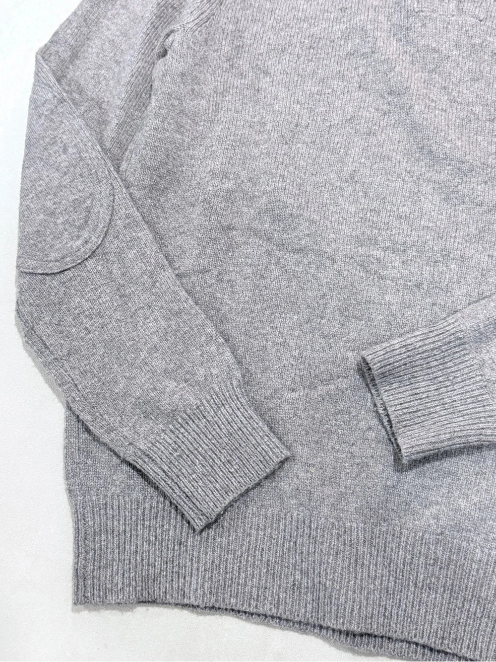 J. Crew Academic Professor Patch Sleeve Quarter Zip Wool Sweater Small